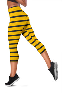 Minimal Yellow Bee Women's Capris Leggings