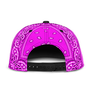 Hot Pink Bandana Style Snapback Cap