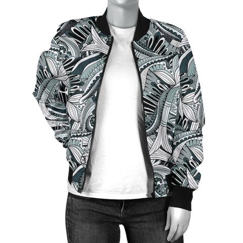 Image of Funky Patterns in Blacks - Women's Bomber Jacket