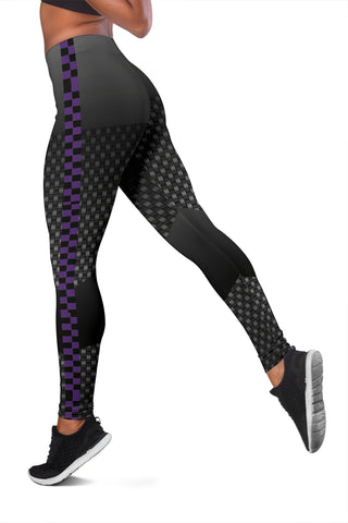 Image of Carbon Fiber Purple Checkers Leggings