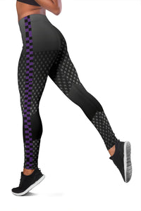 Carbon Fiber Purple Checkers Leggings