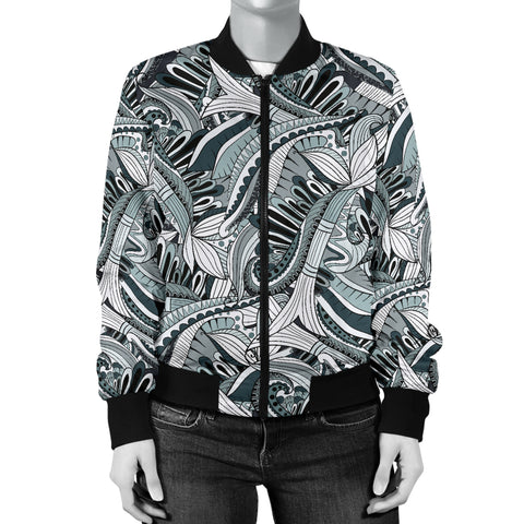 Image of Funky Patterns in Blacks - Women's Bomber Jacket