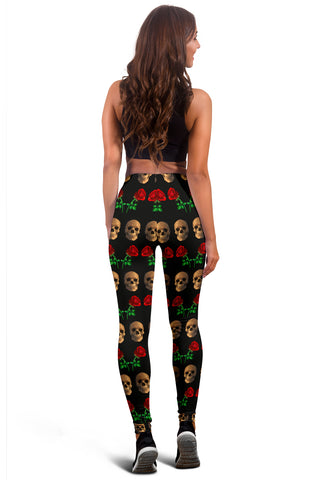 Image of Roses and Skulls Leggings for Skull Lovers