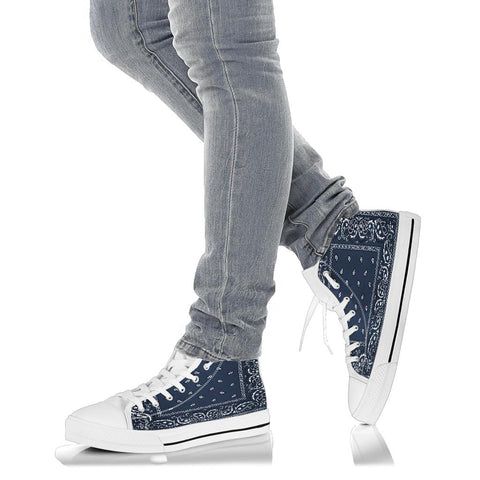 Image of Navy Blue Bandana Style High Tops