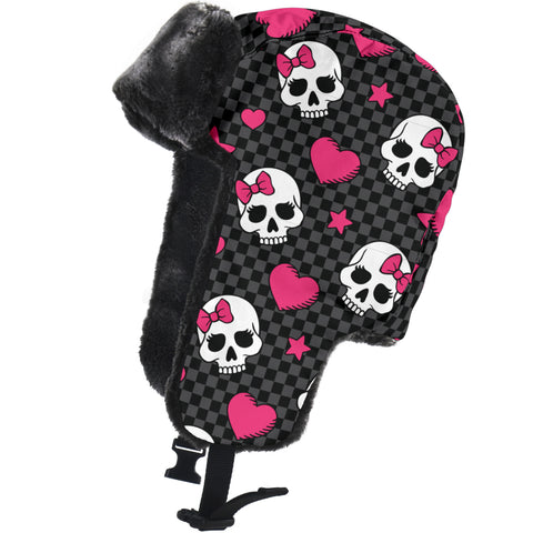 Image of Hearts And Skulls Trapper Hat