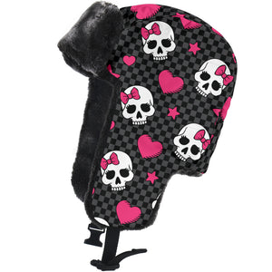 Hearts And Skulls Trapper Hat