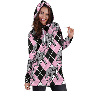 Elephant Argyle Hoodie Dress