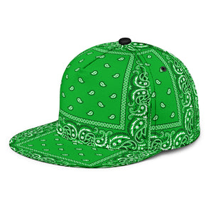 Green Bandana Style Snapback Cap