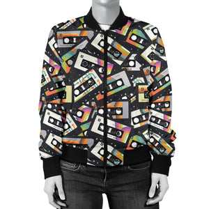 Retro Vintage Cassette Tape - Women's Bomber Jacket