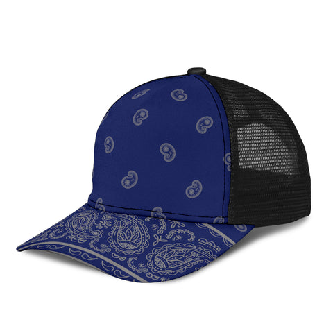 Image of Blue and Gray Bandana All Over Mesh Back Cap