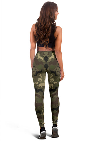 Image of Dachshund Camo Leggings for Lovers of Dachshunds