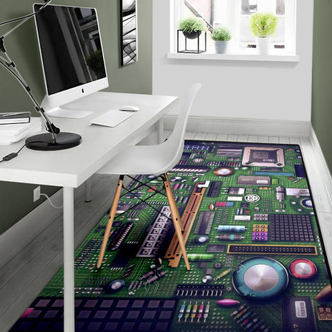 Image of Circuit Board  Area  Rug