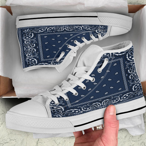 Image of Navy Blue Bandana Style High Tops