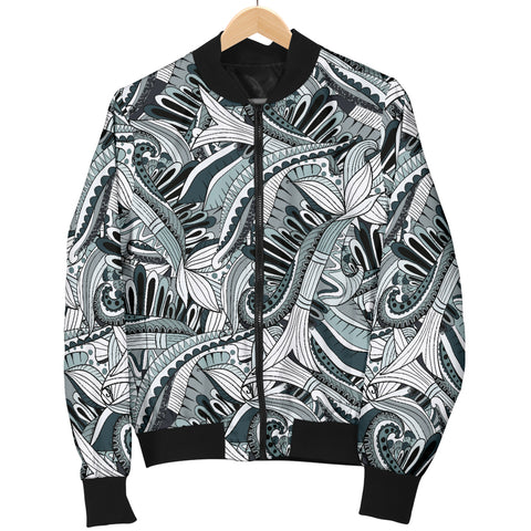 Image of Funky Patterns in Blacks - Women's Bomber Jacket