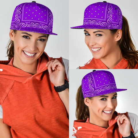 Image of Purple Bandana Style Snap Back Cap