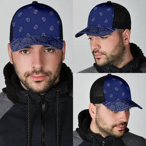 Blue and Gray Bandana All Over Mesh Back Cap