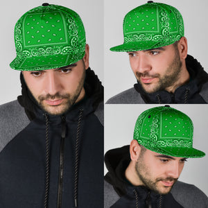 Green Bandana Style Snapback Cap