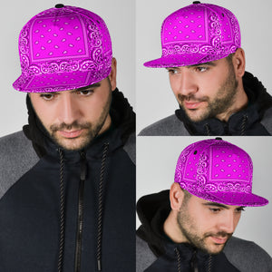 Hot Pink Bandana Style Snapback Cap