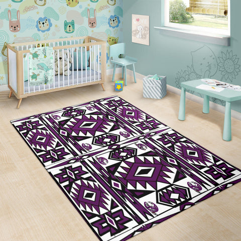 Image of Native Stylish Area Rug Great for any Room Black Bottom  (purple)