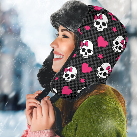 Image of Hearts And Skulls Trapper Hat