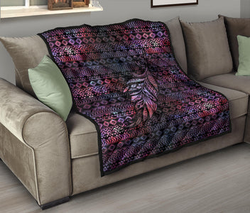 Aztec Boho Feather Premium Quilt