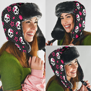 Hearts And Skulls Trapper Hat